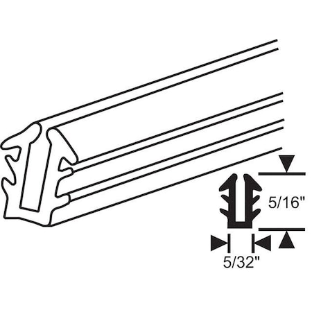Strybuc Gray Vinyl Glazing Channel 67-5